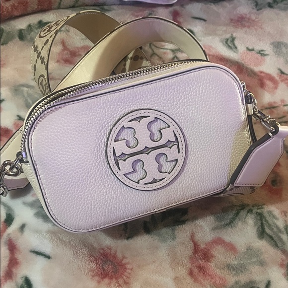 Tory Burch Handbags - Tory Burch Pale Pink Pebbled Leather  Bag with Logo